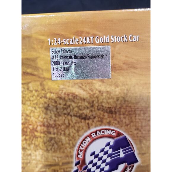 Action Race Fans 1:24 24kt Gold Bobby Labonte #18 1 in 2000 Grand Prix Car - Picture 2 of 4